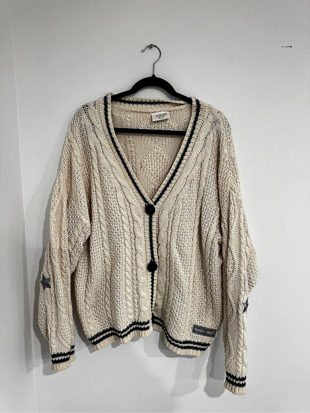 Taylor Swift OG Folklore Album Cardigan Cream Cable Knit